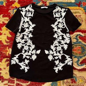 Zara Black Top with White Detail